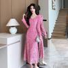Women's V-Neck Long-Sleeve Sequin Fishtail Dress (2024 Autumn/Winter Collection)