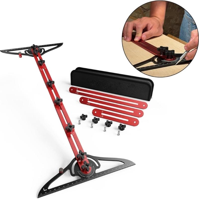 Innovative Stair Treads Template Tool for Precise Measurements and Shelf Layout in DIY and Professional Use