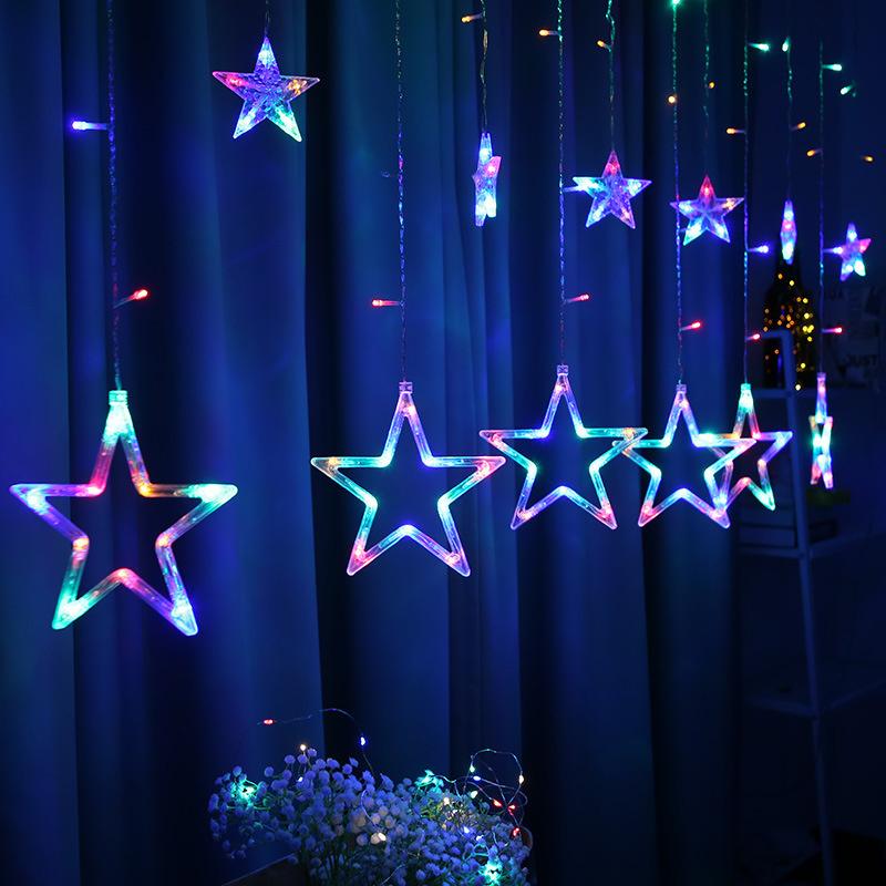 LED Hanging Curtain Lights Star Moon Bulb Wish Balls For Bedroom Window Party Table Decor For Teens Couples Christmas New Year