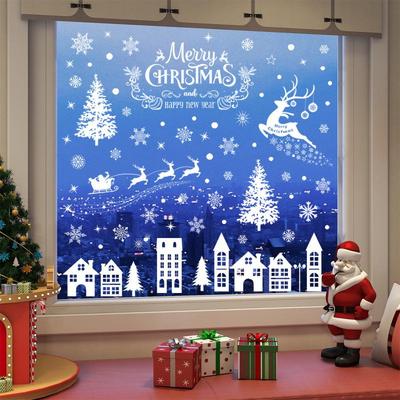 Christmas Atmosphere Window Sticker: Snowflake Reindeer Festival Decoration
