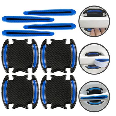 Car Door Handle Stickers, 8-Pack Scratch-Design Car Door Handle Stickers Universal Fit For Most Car Door Handles Blue Stickers