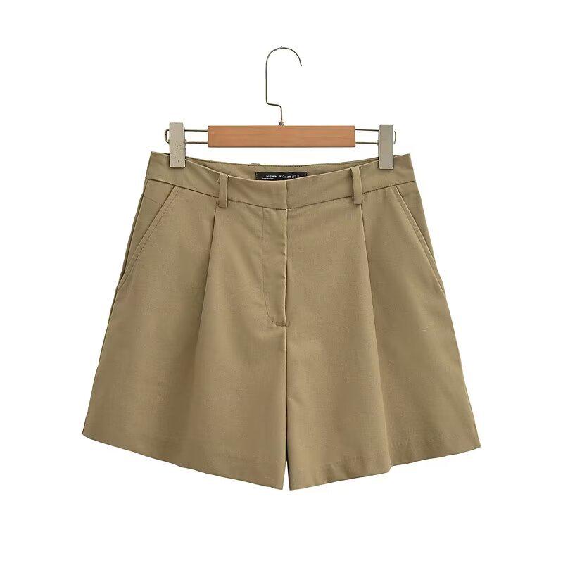 ZARZ Women's European & American Style Linen Vest and Casual Shorts Set