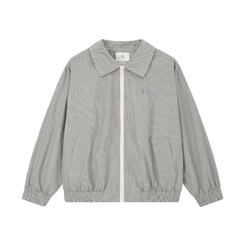 ELLE KIDS Girls  Fashion Plaid Stand Collar Jacket 165