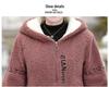 Women's Lamb Wool Winter Coat: Stylish, Warm Hooded Jacket for Middle-aged & Elderly