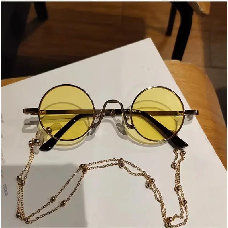 Round Framed Sunglasses for Daily Use Children's Small Round glasses Trendy Styley Punk Colorful Circle Sunglasses for Daily Use Glasses