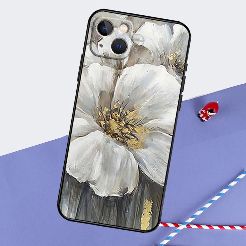 3D Flower Relief Phone Case For iPhone 16 Pro Max 11 13 14 15 Pro Max 12 Mini XR 16 15 Plus 16e Back Cover