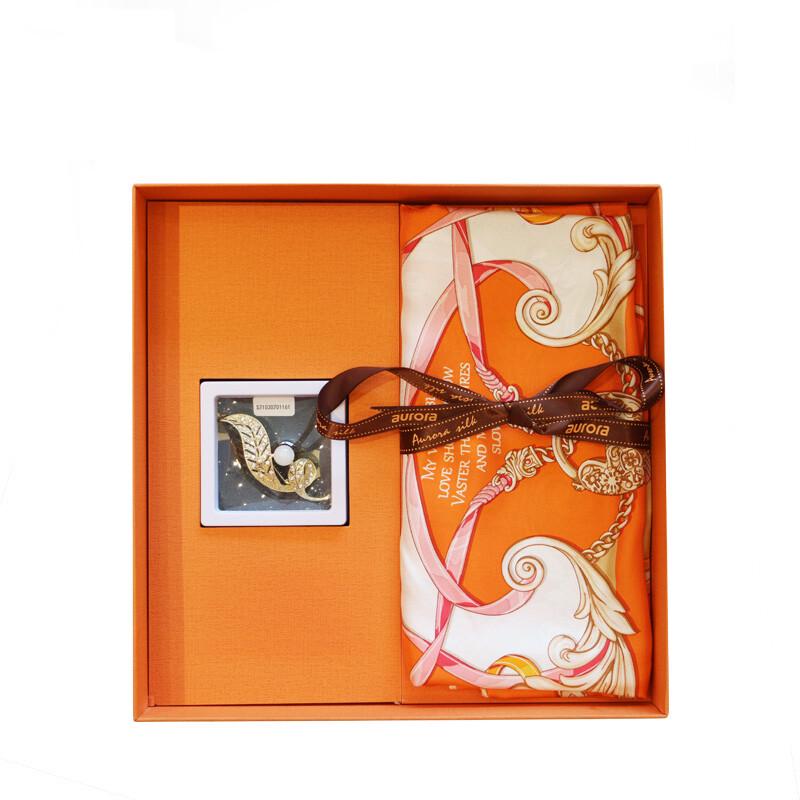 Aurora Love Letter Silk Scarf & Brooch Set