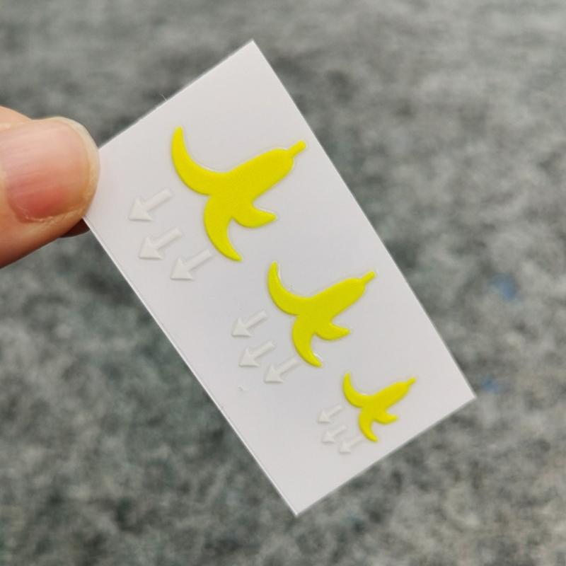 Weather Resistant Reflective Car Button Reflective Adhesive Stickers Decals for Inner Switches Protection Yellow Design