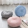 Fashion European Velvet Throw Pillow Cushion Round Fabric Handmade Pleated Wheel Pumpkin Seat Cushion