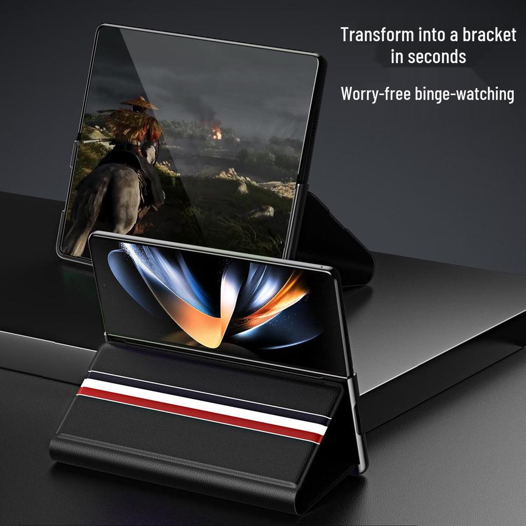 Compatible Samsung Z Fold7 Case with Card Slot - Full Coverage, Anti-Fall Leather for Z Fold5/4/3/2