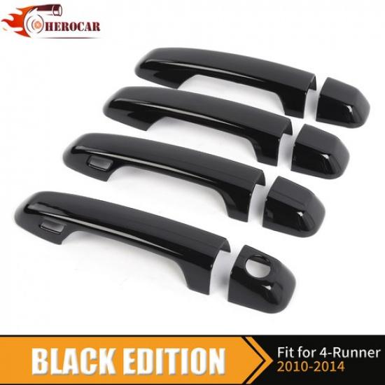 Gloss Black Door Handle Cover W/Smart Key Holes For 4Runner 2010-24 Accessories