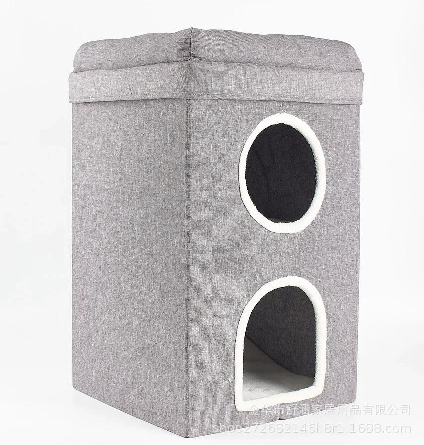 

The Cat and Dog Kennel Can Be Folded and Dismantled for Four Seasons To Save Space 39x39x64 серый