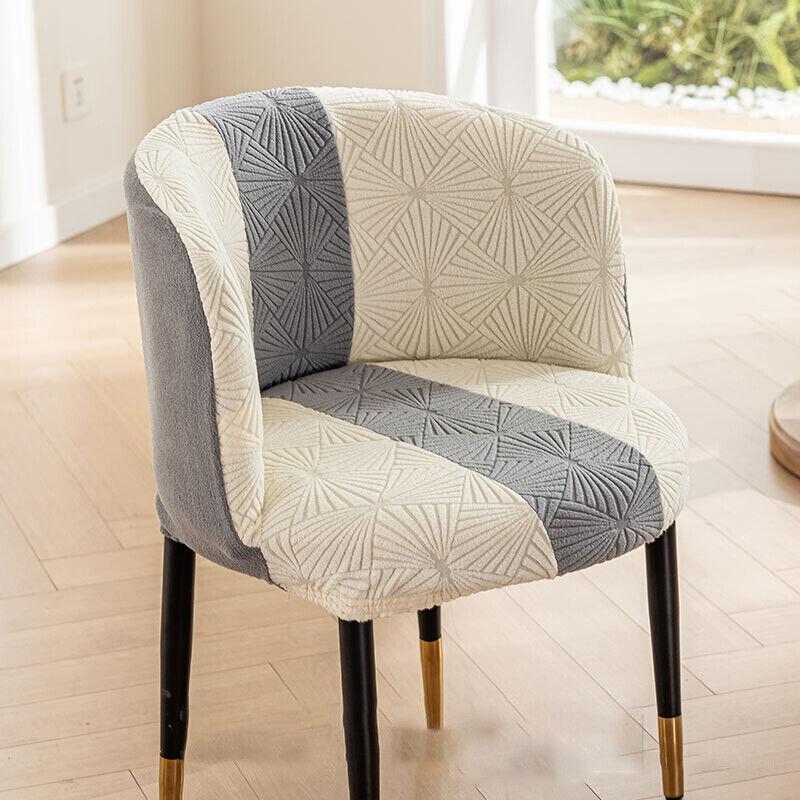 1PC Jacquard Circular Backrest Chair Cover Elastic Dustproof Dining Chair Cover Office Chair Seat Cover Home Decoration