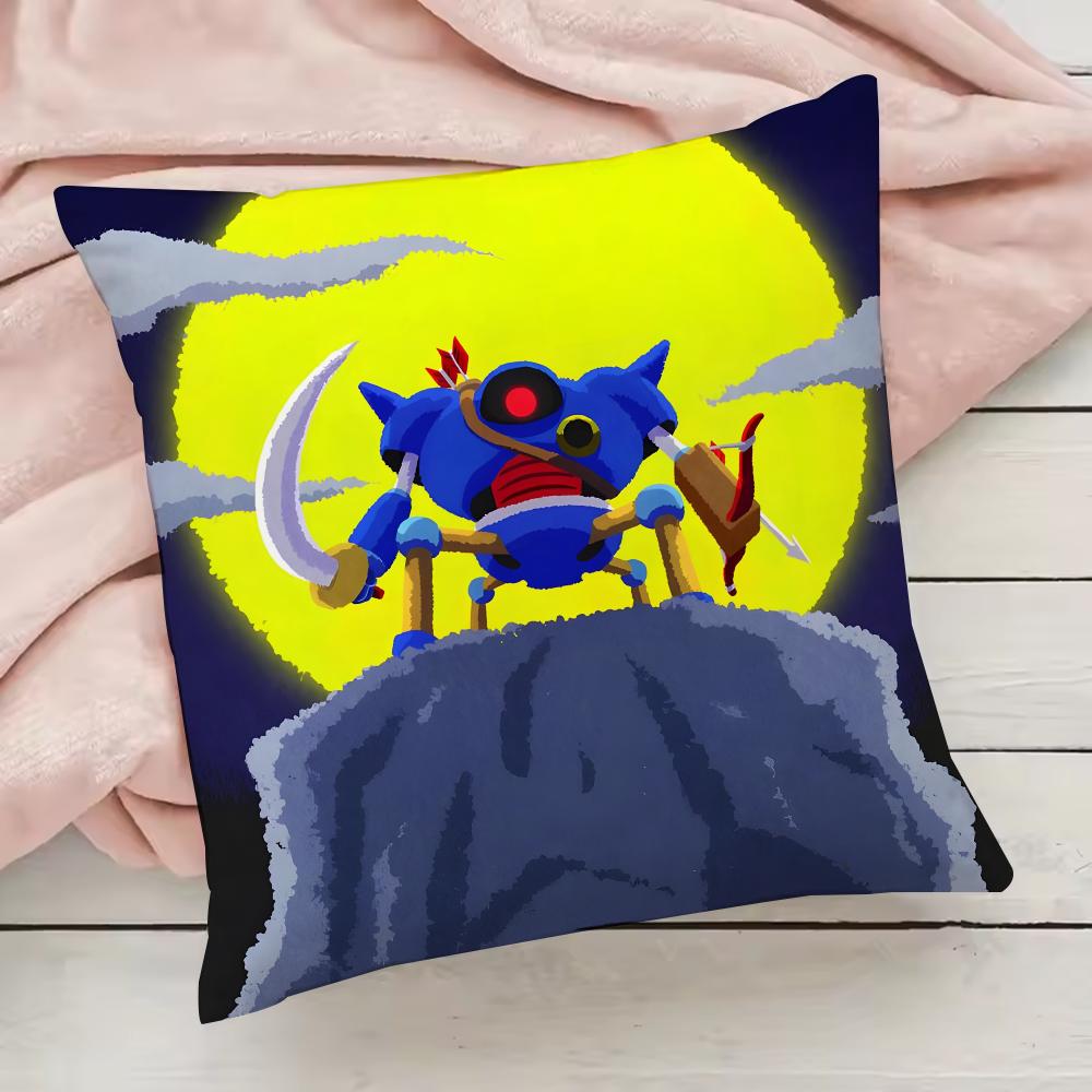 

D-Dragon Quest Slime Pillow Case Pillowcase Anti-dustmite Pillow Invisible zipper silky short plush Sofa cushion cover 16x16Inch