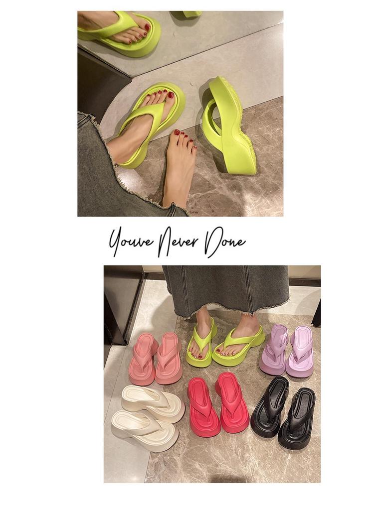 2025 Women's Thick-Soled Flip-Flops: Soft EVA Summer Sandals, Korean Style Trend