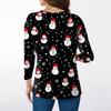 Women's T Shirt CHristmas Print 3/4 Sleeve Daily Weekend Fashion Basic V- Neck Regular Top