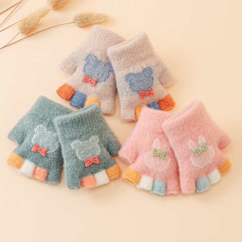 

LCsanyp Winter Baby Half-Finger Knit Gloves One Size