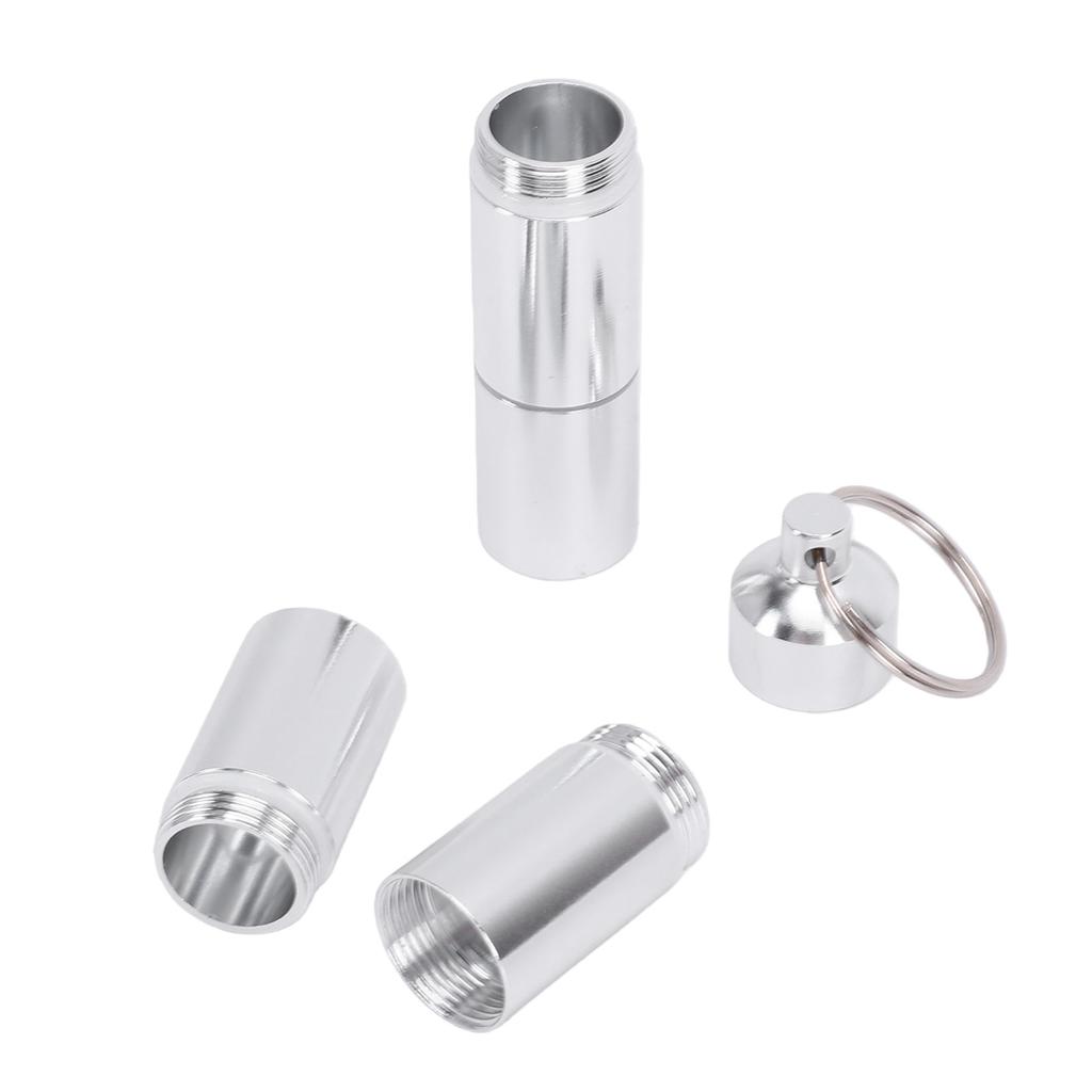 Tub de depozitare metalic cu 4 compartimente Organizator breloc din aliaj de aluminiu Container de călătorie impermeabil pentru activități în aer liber