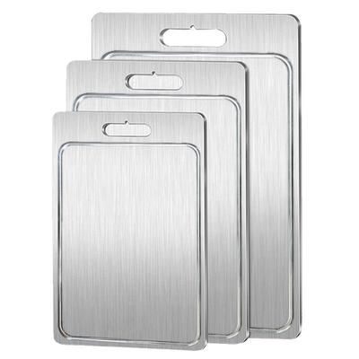 New 304 Stainless Steel Chopping Board Double Sided Kitchen Vegetables Cutting Board Hanging Style Kneading Board