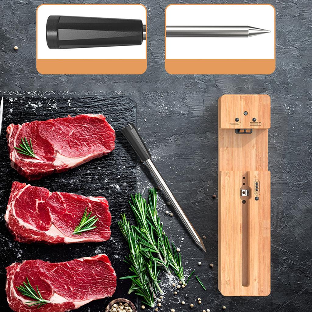 Wireless Meat Thermometer Bluetooth Connection APP Monitoring IPX7 Smart Food Thermometer for Oven