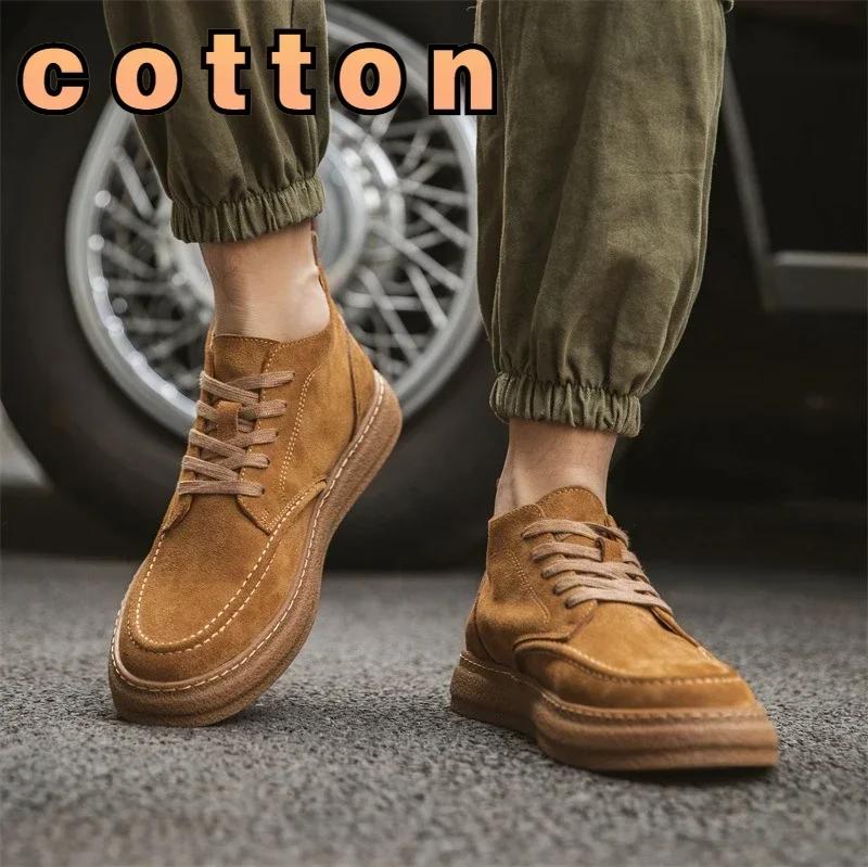 

Рабочие ботинки мужские осенне-зимние из натуральной кожи высокие туфли для сноуборда мужские повседневные замшевые мужские ботинки ретро матовые ботинки 44