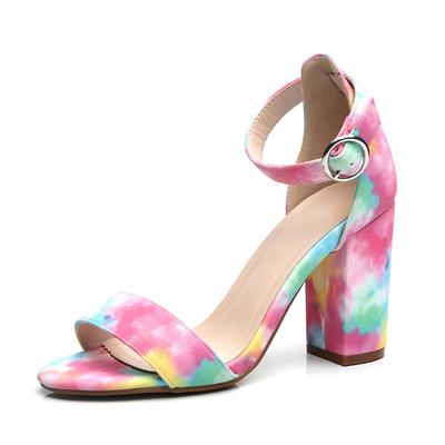 Multi Wedding Women 'S Summer Sandals Sexy Square High Heels Elegant Chic Trendy Office Lady Party Shoes