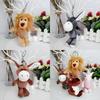 Cute Creative Animal Plush Keychain Adorable Lion Elephant Cartoon Toy Gift For Kids