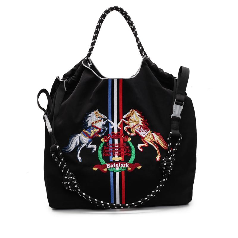 Fashionable Large Capacity Ma'am Canvas Bag  New Cloth Shoulder Tote Bags Drawstring Shopping Handbag Thin Style Canvas Bag