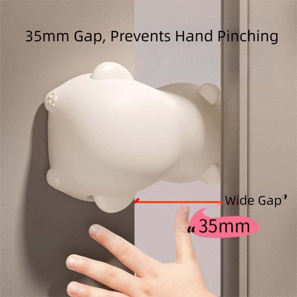 Silicone Door Stopper Cartoon Animal Automatic Closing Prevention Anti Pinch Guard Hand Buffer Windproof Function