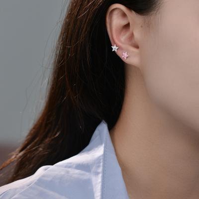 Star Screw Ears Small Mini Cute Star Earrings Women's Texture Exquisite Earrings