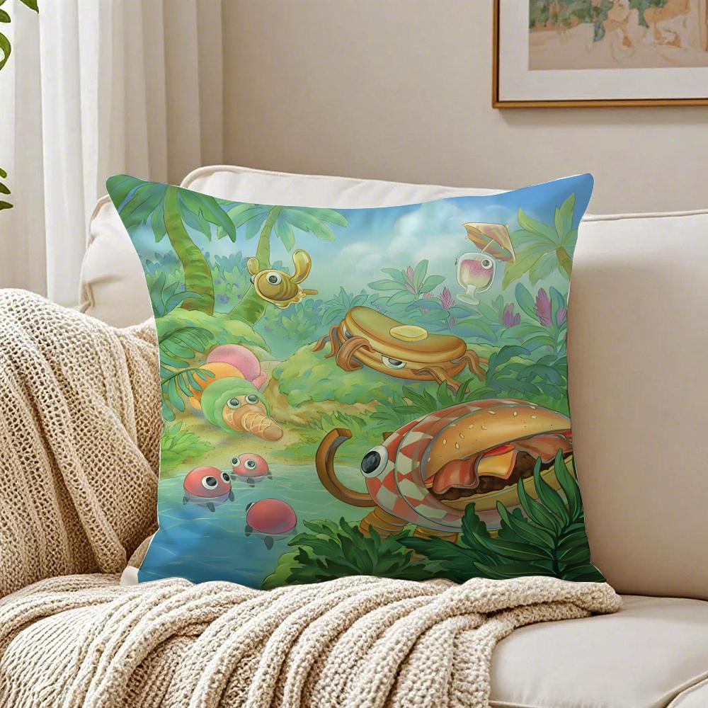 Funny fashion icon colorful BBugsnax Cushion Cover Linen Pillowcase Soft  for Sofa Bed Home Room Decor