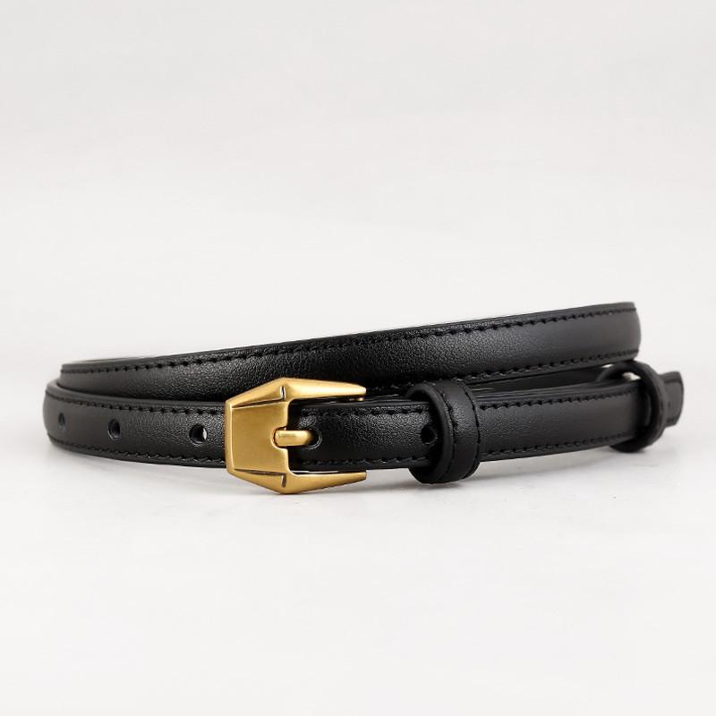 Womens Fashion Leather Belt With Durable Twolayer Leather And Pin Closure For Casual And Office чёрный