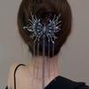 Elegant Black Butterfly Tassel Hair Clip for Updos