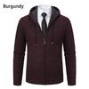 Men's Hooded Cardigan Sweater - Autumn/Winter Knit, Plus Velvet, Casual Outerwear