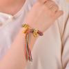 Vibranting Tibetan Handmade Woven Bracelet with Symbolic Patterns Portable Accessory for Festive and Spiritual Event