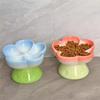 High Foot Raised Cat Feeder Flower Shape Ceramic Pets Dish Slow Feeder Cat Bowl  Puppy
