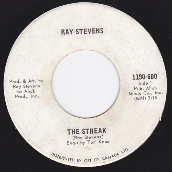 

7inch Record RAY STEVENS - The Streak 1190600 GRT 1974 Canada Rock Used