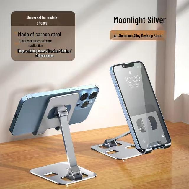 360° Rotatable Aluminum Stand for Mobile/Tablet - Portable & Adjustable for Hands-Free Use