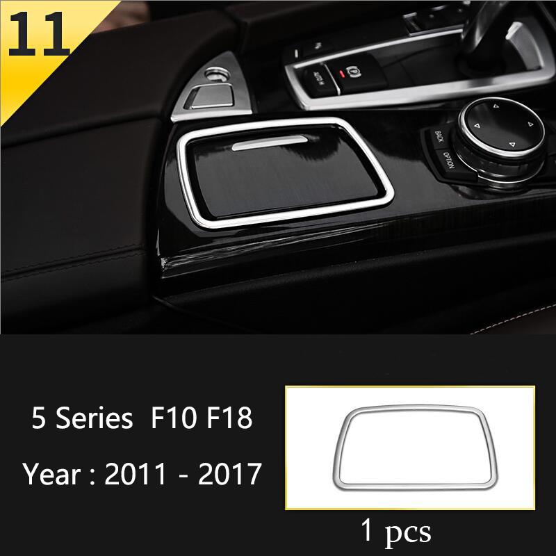 Car Styling Console Multimedia AC CD Panel Decoration Frame Cover Trim Strip Sticker For BMW 5 Series F10 Interior Accessories