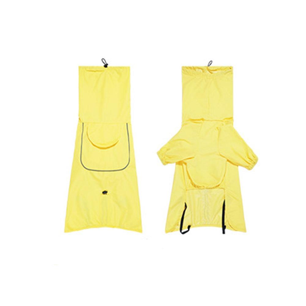 Reflective Dog Raincoat Reflective Stripe Waterproof Dog Rain Jacket with Leash Hole High Collar Dog Hooded Raincoat