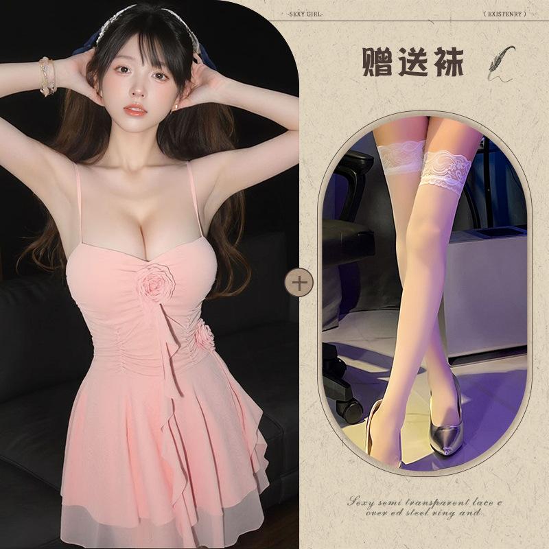 Sex Underwear Pure Desire Neck Holiday Style Dress Sexy Pajamas Sexy Mesh Low Cut Pure Desire