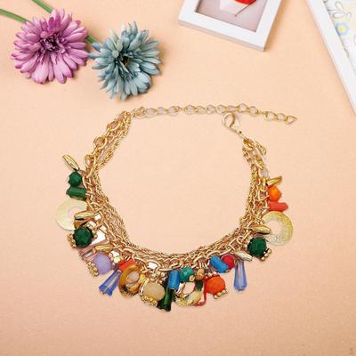 Link Bracelet Boho Chain Metal Friendship Ornament Multicolor Bangle for Anniversary