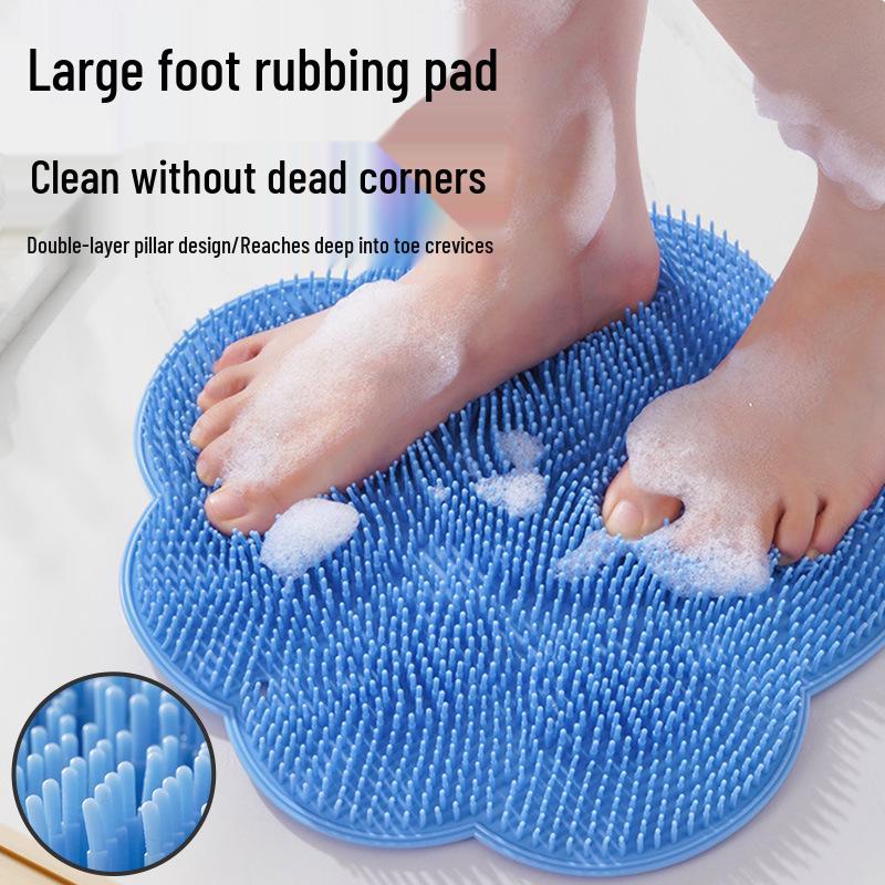 Shower Foot Scrubber Mat with Suction Cups - Lazy Person's Foot Brush and Back Massager