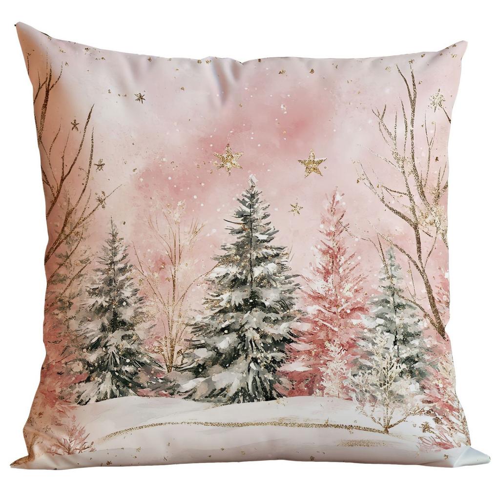New Christmas Pillowcase Pink and Gold Fantasy Christmas Holiday Home Sofa Decoration Pillow Cushion