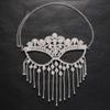 Máscaras de Véu com Franjas de Strass Rosto Inteiro Femininas Correntes Máscara Facial Festa de Dança de Máscaras Performance Acessórios Faciais Sexy Joias