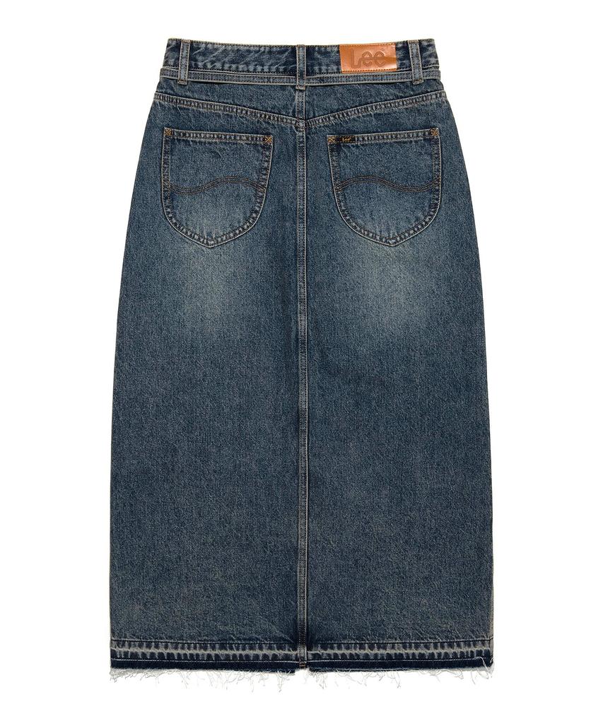 Lee Denim Maxi Skirt In Indigo Dark
