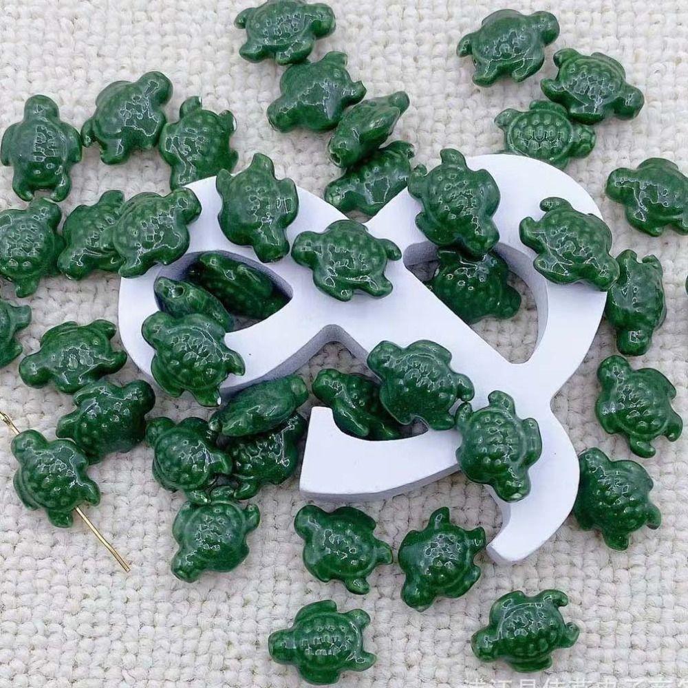 10pcs Handmade Craft Sea Turtle Bead Ceramic Jewelry Making Material  Women