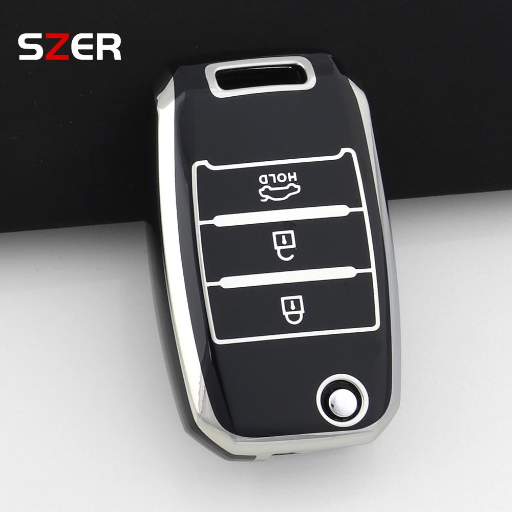 For Kia Rio 3 K2 K3 K4 K5 Sportege Picanto Optima Soul Ceed Sorento Forte Stinger Cerato Shell Tpu Car Folding Key Case Cover