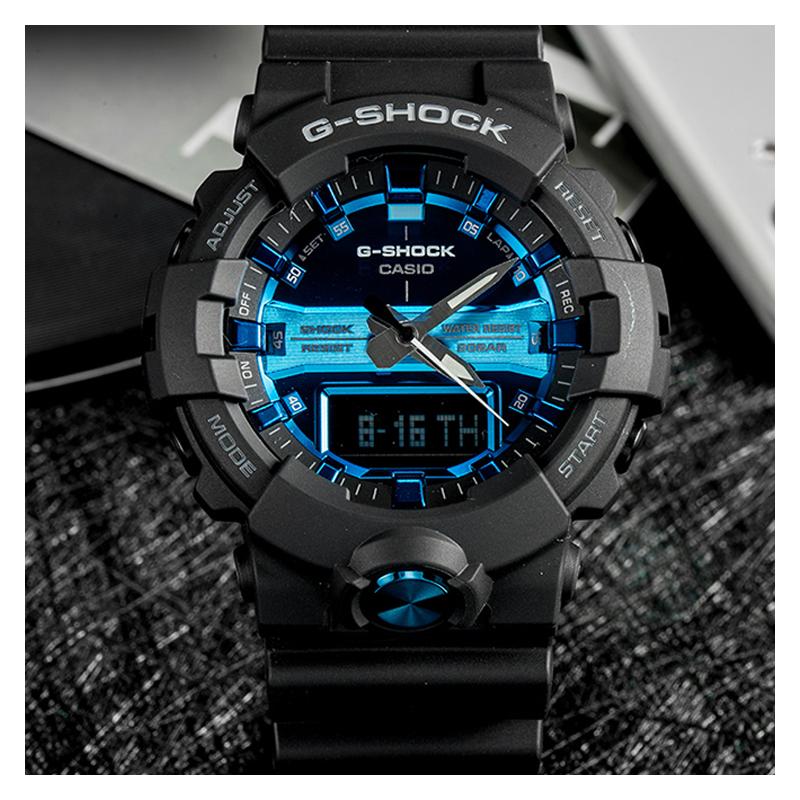 Casio LCD/pointer dual display series, fashionable contrast color, retro, versatile, classic pointer dual display, sports waterproof GA-810MMB-1A2PR