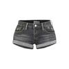 Women's Low Waist Denim Shorts Straight Leg Rolled Hem Distressed Casual Jean Hot Pants